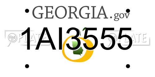 1AI3555 Georgia License Plate