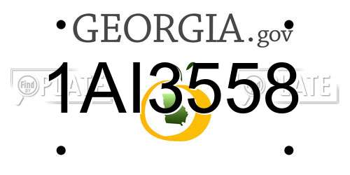1AI3558 Georgia License Plate