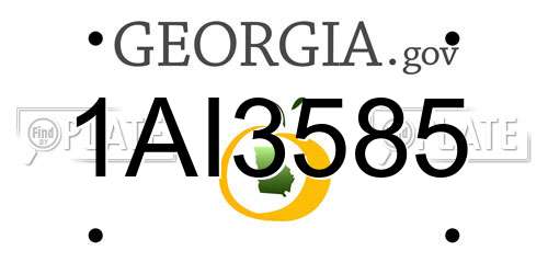 1AI3585 Georgia License Plate