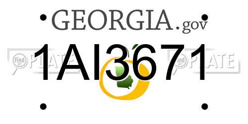 1AI3671 Georgia License Plate