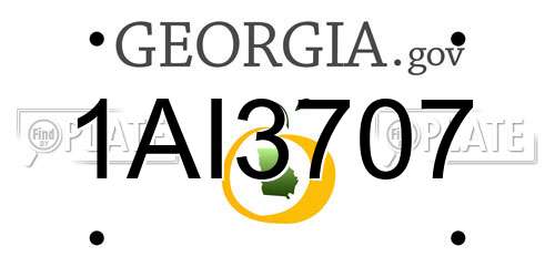 1AI3707 Georgia License Plate