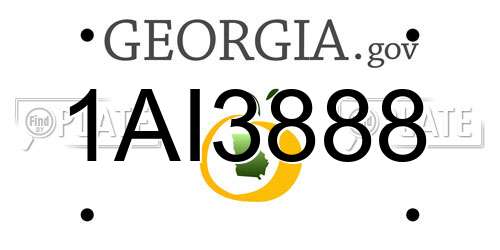 1AI3888 Georgia License Plate