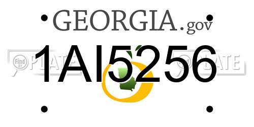 1AI5256 Georgia License Plate
