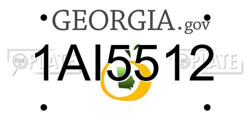 1AI5512 Georgia License Plate