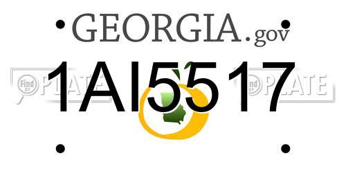 1AI5517 Georgia License Plate