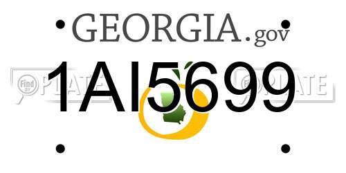 1AI5699 Georgia License Plate