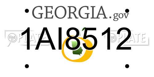 1AI8512 Georgia License Plate