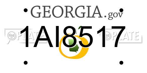 1AI8517 Georgia License Plate