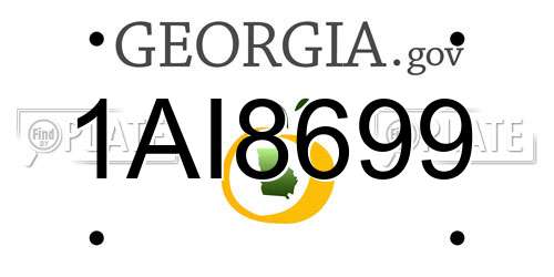 1AI8699 Georgia License Plate