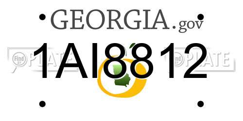 1AI8812 Georgia License Plate
