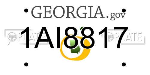 1AI8817 Georgia License Plate