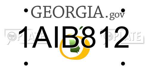 1AIB812 Georgia License Plate