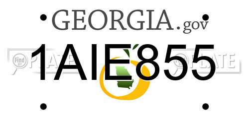 1AIE855 Georgia License Plate