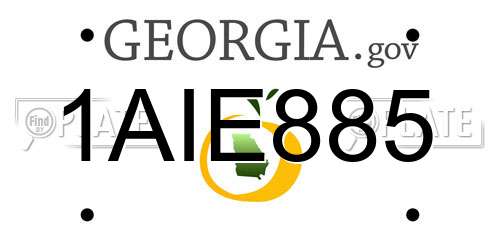 1AIE885 Georgia License Plate