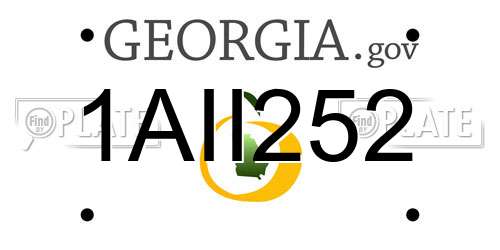 1AII252 Georgia License Plate
