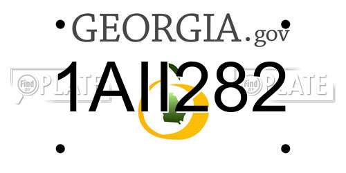 1AII282 Georgia License Plate