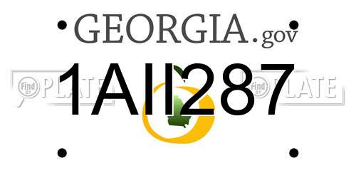 1AII287 Georgia License Plate