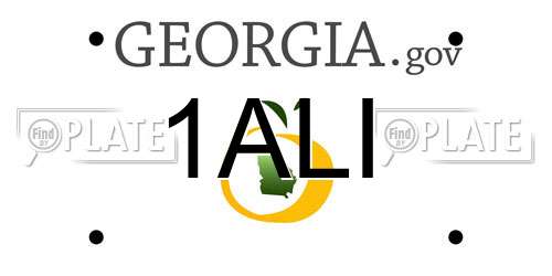 1ALI Georgia License Plate