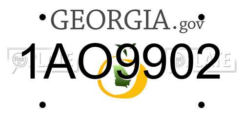 1AO9902 Georgia License Plate