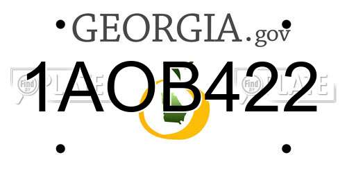 1AOB422 Georgia License Plate