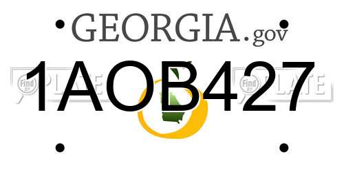 1AOB427 Georgia License Plate