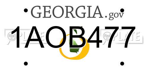 1AOB477 Georgia License Plate