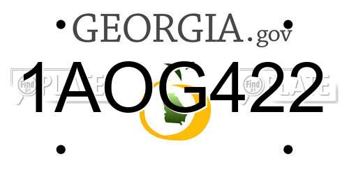 1AOG422 Georgia License Plate