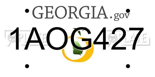 1AOG427 Georgia License Plate