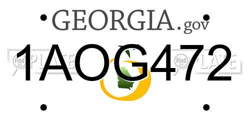 1AOG472 Georgia License Plate