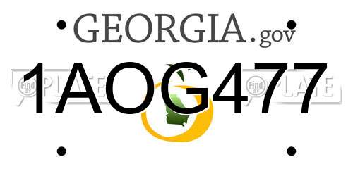 1AOG477 Georgia License Plate