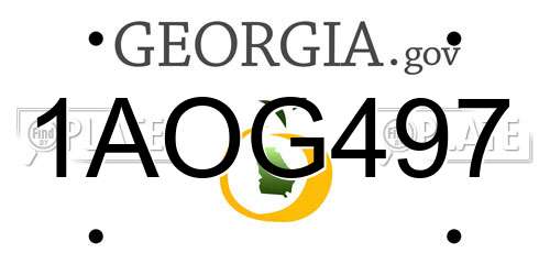 1AOG497 Georgia License Plate