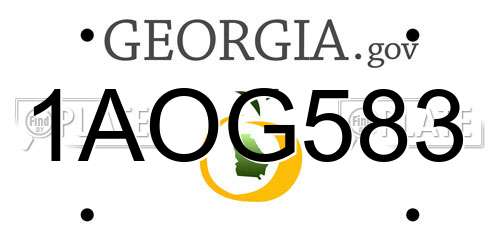 1AOG583 Georgia License Plate