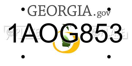 1AOG853 Georgia License Plate
