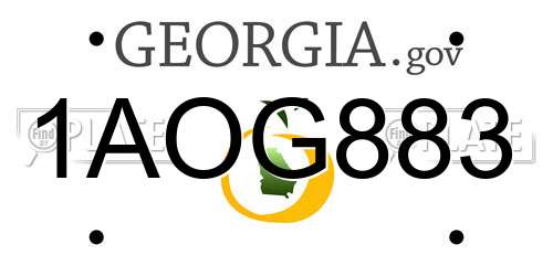 1AOG883 Georgia License Plate