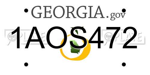 1AOS472 Georgia License Plate