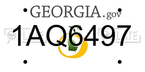 1AQ6497 Georgia License Plate