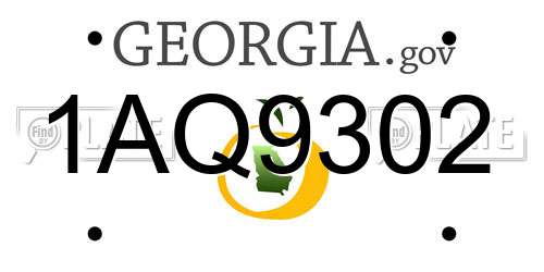 1AQ9302 Georgia License Plate