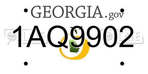 1AQ9902 Georgia License Plate