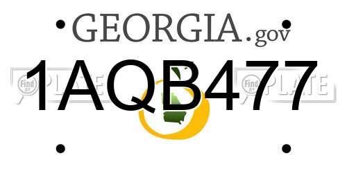 1AQB477 Georgia License Plate