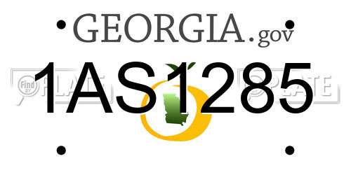 1AS1285 Georgia License Plate
