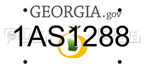 1AS1288 Georgia License Plate