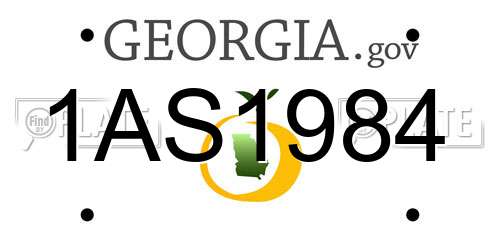 1AS1984 Georgia License Plate