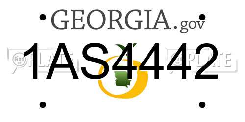 1AS4442 Georgia License Plate