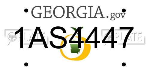 1AS4447 Georgia License Plate