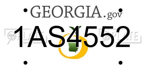1AS4552 Georgia License Plate