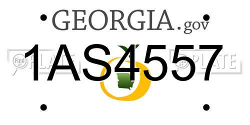 1AS4557 Georgia License Plate