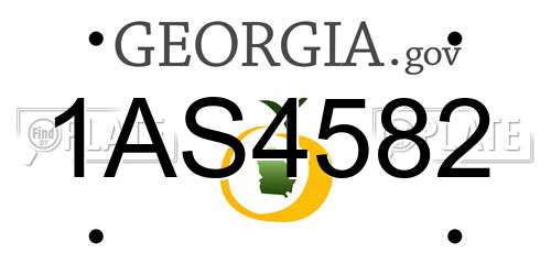 1AS4582 Georgia License Plate