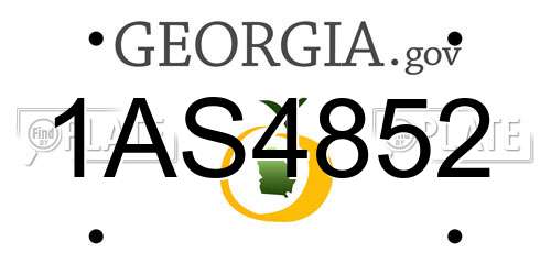 1AS4852 Georgia License Plate