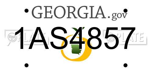 1AS4857 Georgia License Plate