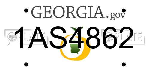 1AS4862 Georgia License Plate